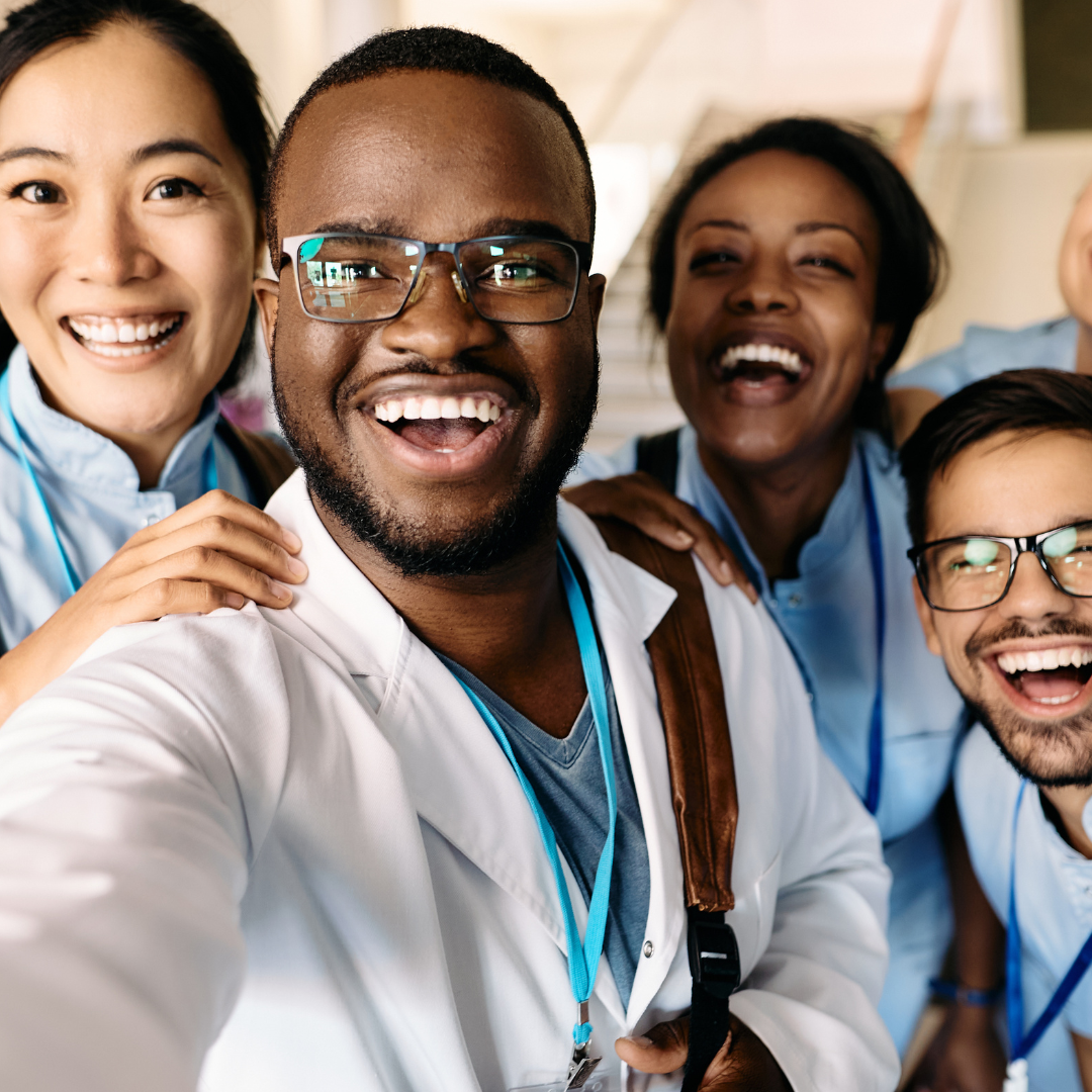 Group of medical students taking a selfie